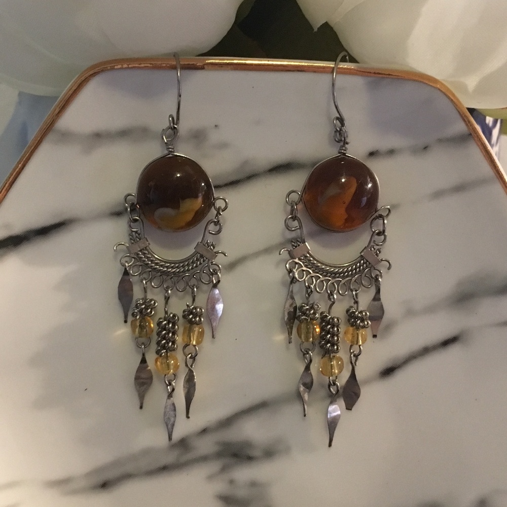 🌷SALE🌷 Tortoise Shell Sterling Silver Earrings